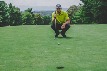 Lining up for the perfect putt