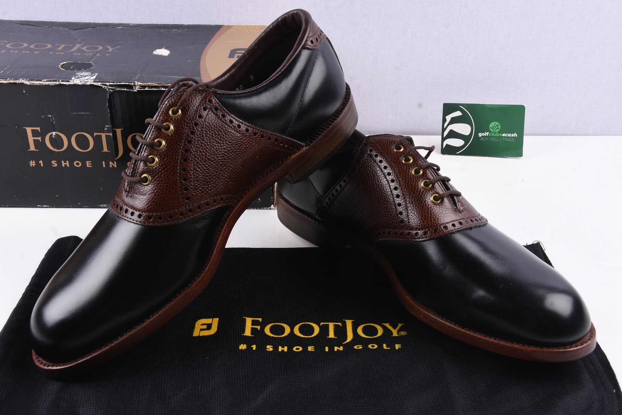 Footjoy Classics Dry Premiere Golf Shoes / 50566 / Black & Brown / Siz