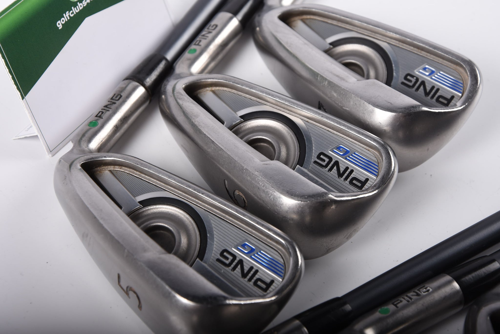 Ping G Series Irons / 5-PW+SW / Green Dot / Senior Flex Ping CFS 65 Shafts