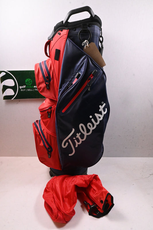 Titleist StaDry Cart Bag / 14-Way Divider / Navy & Red