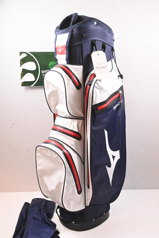 Mizuno BR-DRI Cart Bag / 14-Way Divider / White, Red & Navy