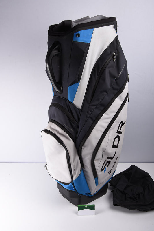 Taylormade SLDR Cart Bag / 14 Way Divider / White, Black & Blue