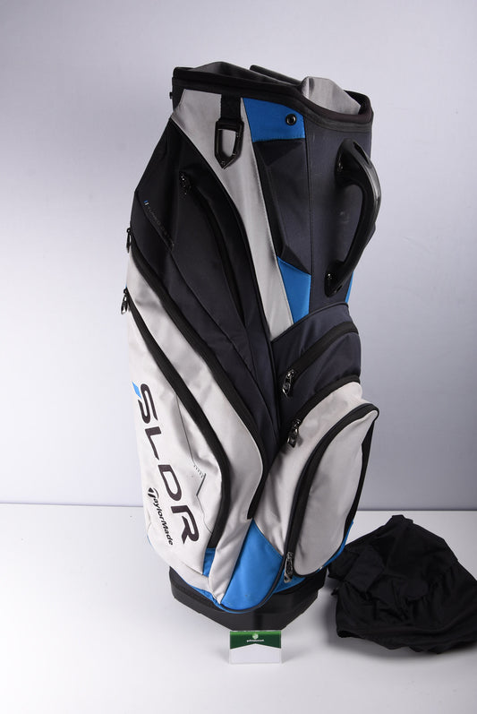 Taylormade SLDR Cart Bag / 14 Way Divider / White, Black & Blue