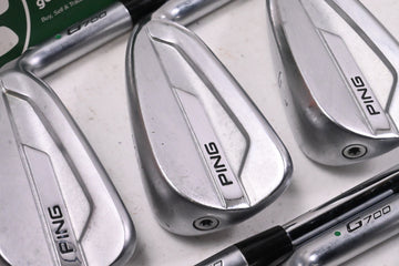 Ping G700 Irons / 5-PW+GW / Green Dot / Regular Flex Ping AWT 2.0 Shafts