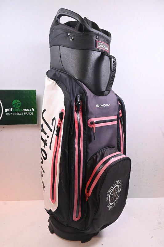 Titleist StaDry Cart Bag / 14-Way Divider / Black, White & Red