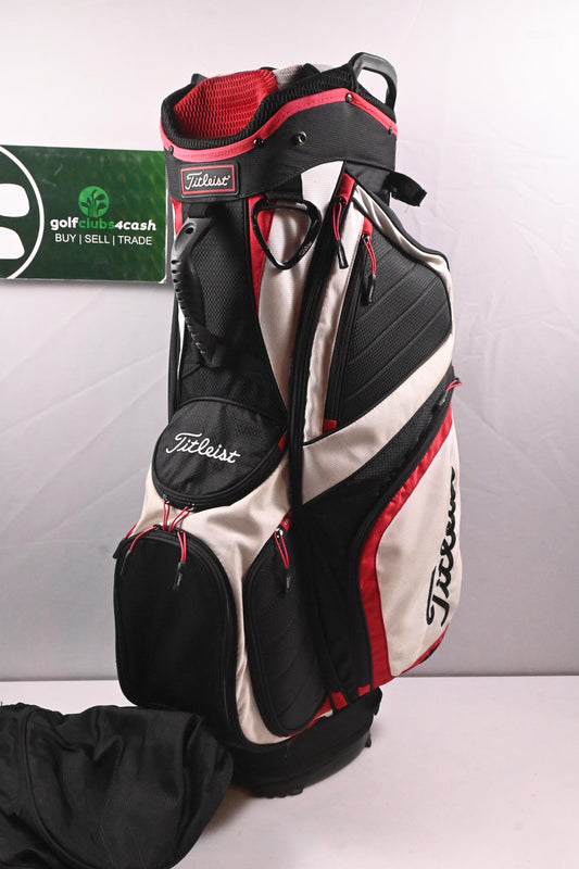 Titleist Cart Bag / 14-Way Divider / White, Black & Red