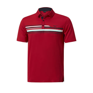 Mizuno Golf Quick Dry Elite Stripe Polo / Red / Small