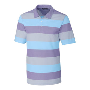 Cutter & Buck Ballinger Stripe Polo Shirt / Purple/Blue / M